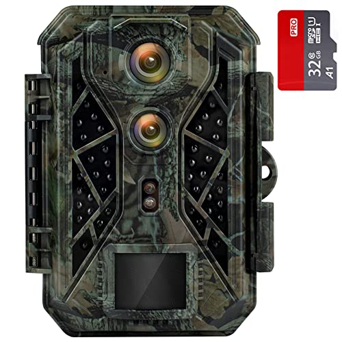HAPIMP Trail Camera Dual Lens 4K 32MP