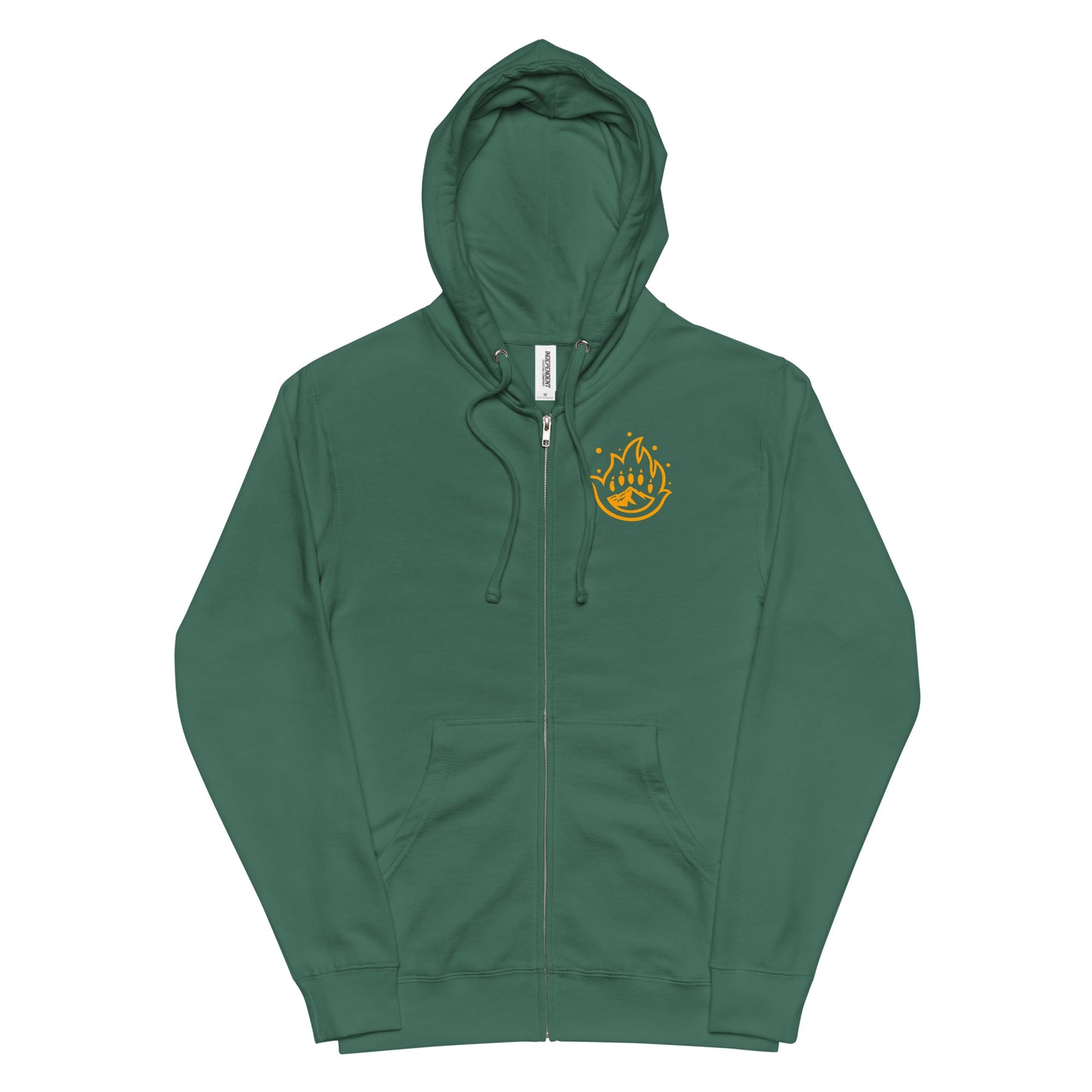 Unisex Gold Logo fleece zip up hoodie