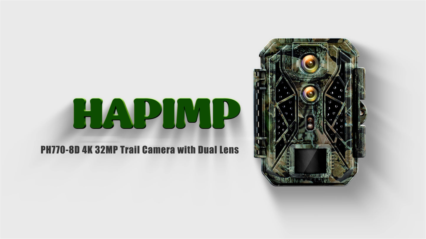 HAPIMP Trail Camera Dual Lens 4K 32MP