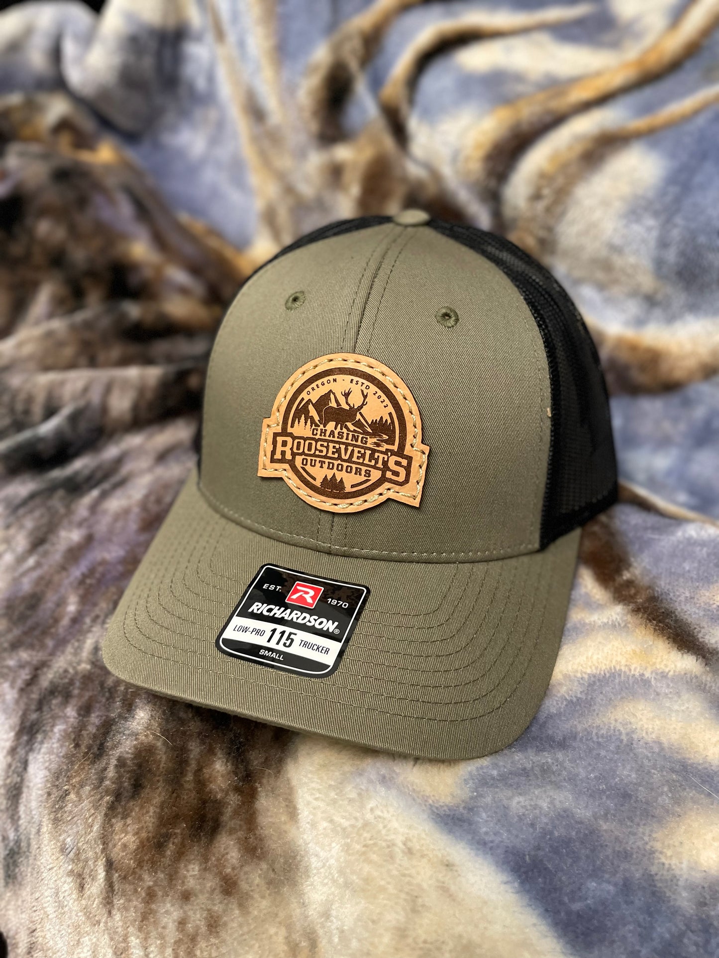 Chasing Roosevelts Outdoors Leather Patch Hat