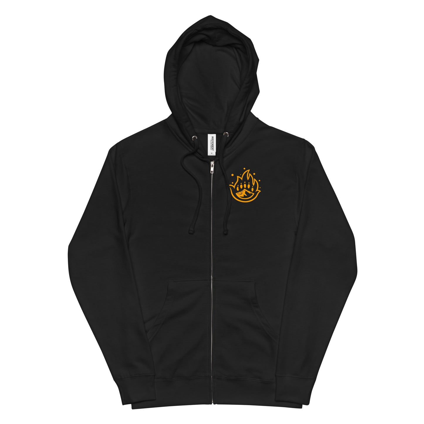 Unisex Gold Logo fleece zip up hoodie