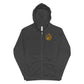Unisex Gold Logo fleece zip up hoodie